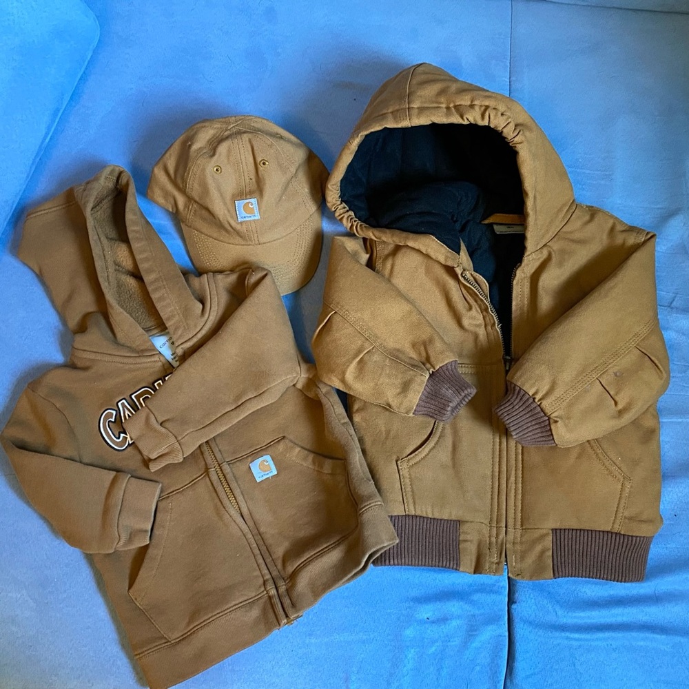 18M Toddler Boys Carhartt Jacket, Sweater, Hat combo